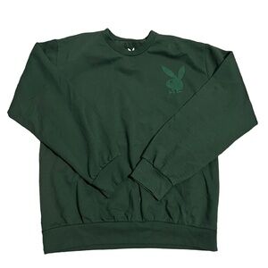 Playboy Bunny Green Pullover Crewneck Sweatshirt Men's XL